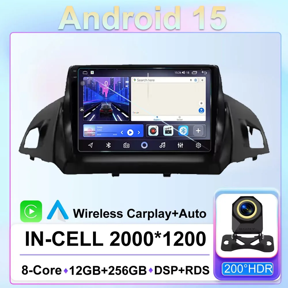 Car GLAD For Ford Kuga 2 Escape 3 2012 - 2019 Android 14 Auto Radio Stereo Head Multimedia Player GPS Navigation WIFI Carplay No
Car GLAD For Ford Kuga 2 Escape 3 2012 - 2019 Android 14 Auto Radio Stereo Head Multimedia Player GPS Navigation WIFI Carplay No