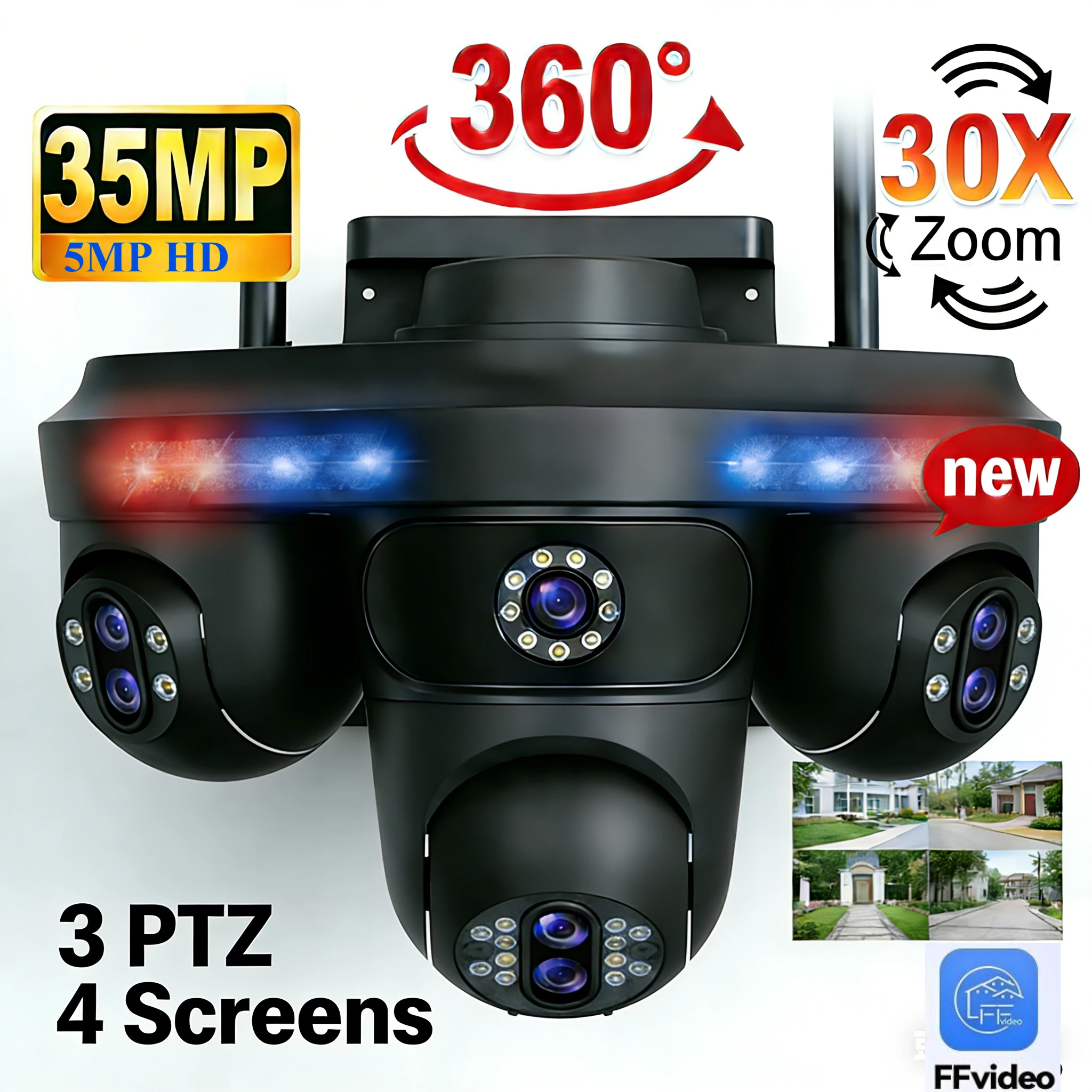 Уличная Wi-Fi камера видеонаблюдения DIFANG 35MP с 10-кратным зумом, автоматическим отслеживанием, 4-экранным режимом просмотра, водонепроницаемая, с ночным видением
Уличная Wi-Fi камера видеонаблюдения DIFANG 35MP с 10-кратным зумом, автоматическим отслеживанием, 4-экранным режимом просмотра, водонепроницаемая, с ночным видением