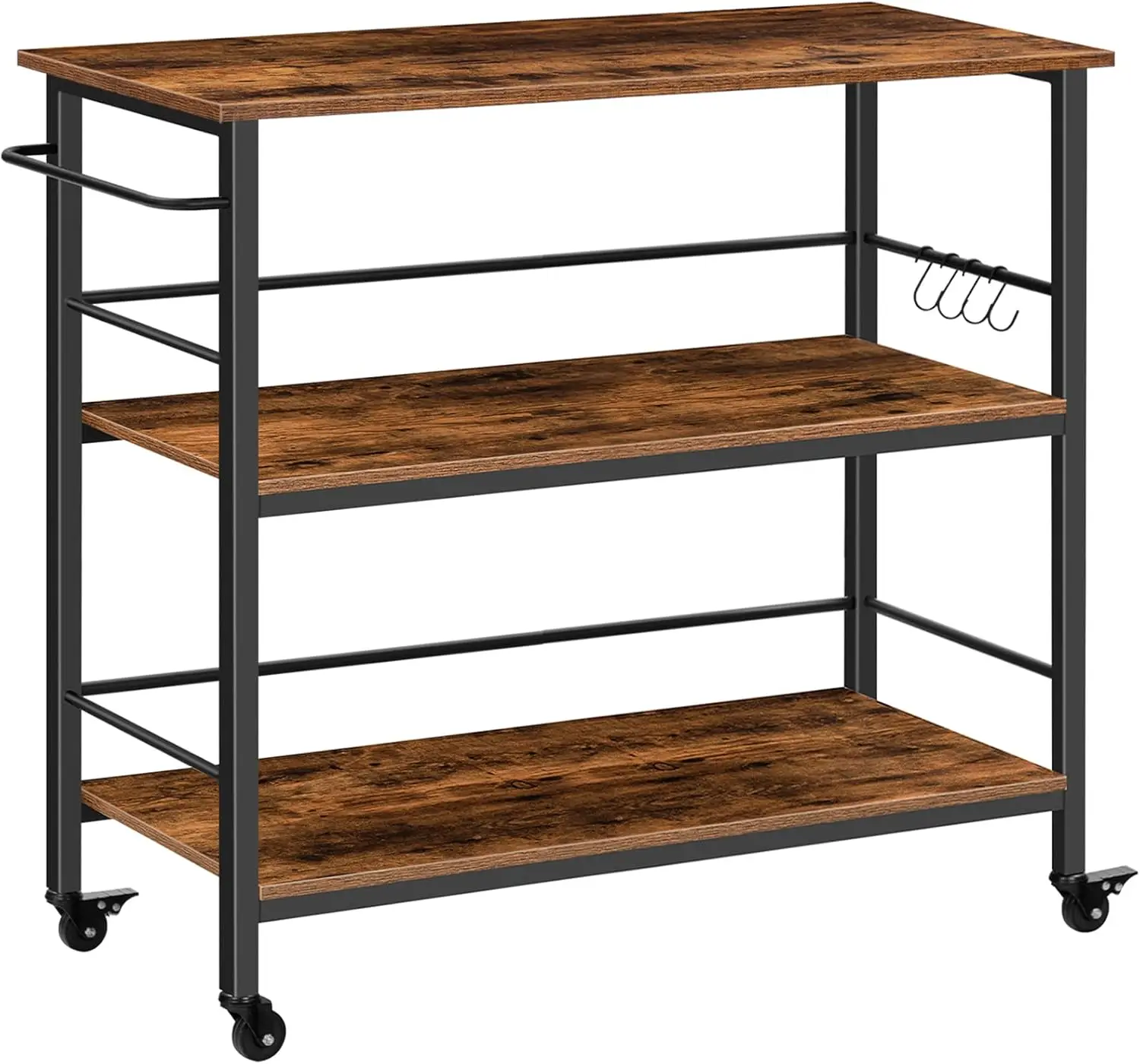 Kitchen Island with Storage,Industrial Kitchen Counter with Hooks and Side Enclosures,3 Tier Kitchen Cart with Large Workstation
Kitchen Island with Storage,Industrial Kitchen Counter with Hooks and Side Enclosures,3 Tier Kitchen Cart with Large Workstation
