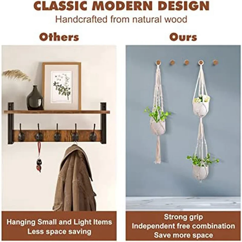 ABMH-Wood Coat Rack Wall Mount Beech Hook Wall Hooks Wall Decor Aesthetic, Heavy Duty Coat Hooks Wall Mounted For Hat Towel 5Pcs
ABMH-Wood Coat Rack Wall Mount Beech Hook Wall Hooks Wall Decor Aesthetic, Heavy Duty Coat Hooks Wall Mounted For Hat Towel 5Pcs