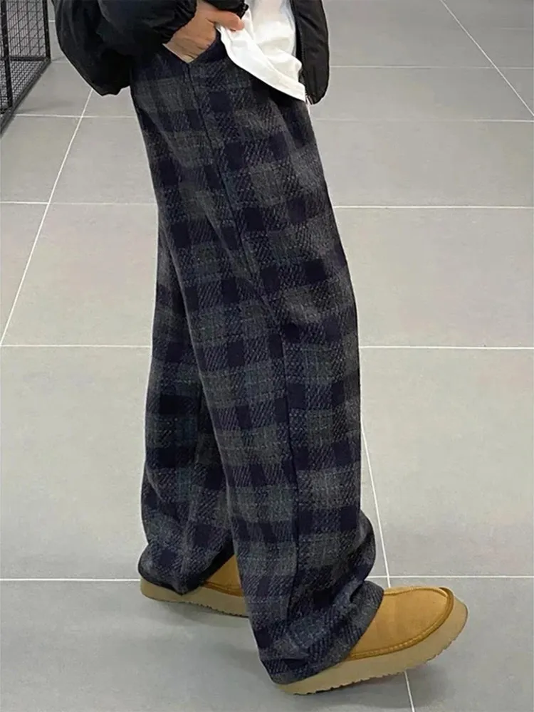 Tweed Plaid Pants Men's Spring American Fleece Lined Casual Loose Wide Leg Vintage Comfortable Long Trousers
Tweed Plaid Pants Men's Spring American Fleece Lined Casual Loose Wide Leg Vintage Comfortable Long Trousers