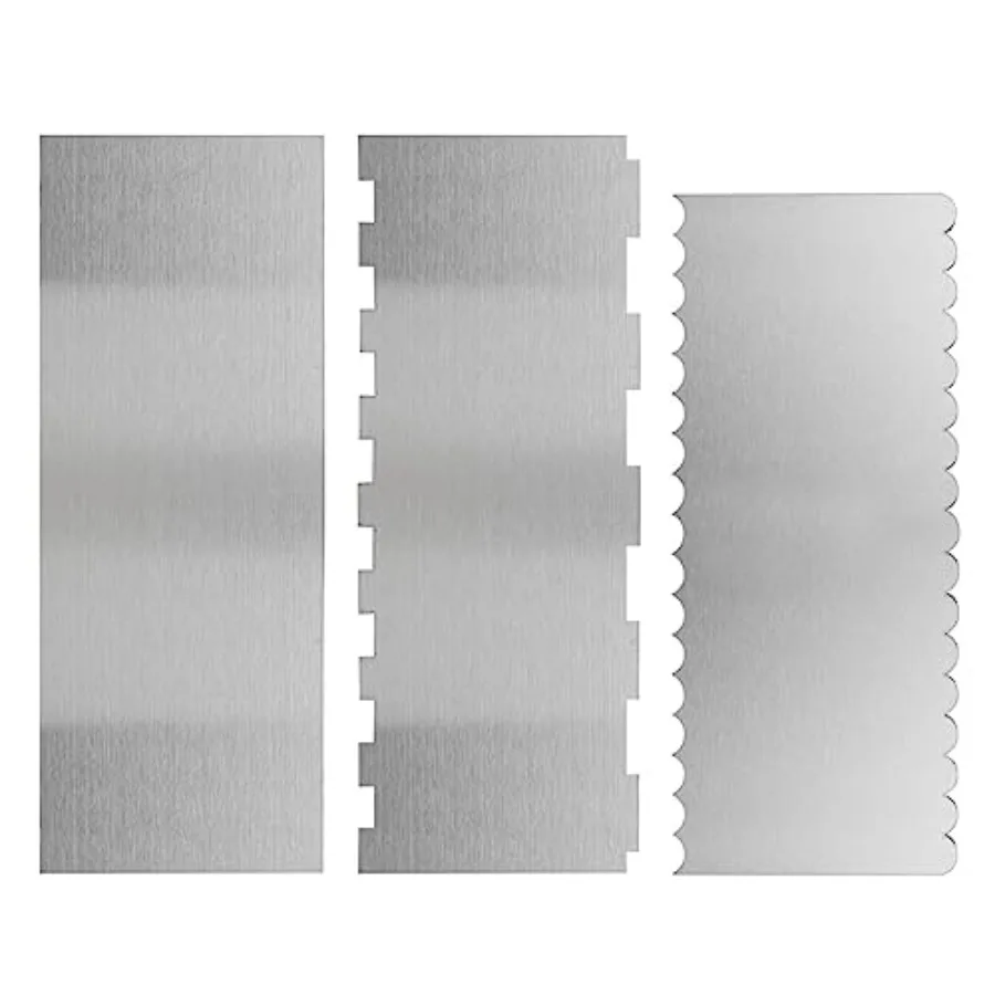 3 Pieces Stainless Steel Cake Scraper Cake Decorating Comb Set Cake Scraper Cake Smoother Scraper Pastry Cutter Kitchen Baking
3 Pieces Stainless Steel Cake Scraper Cake Decorating Comb Set Cake Scraper Cake Smoother Scraper Pastry Cutter Kitchen Baking