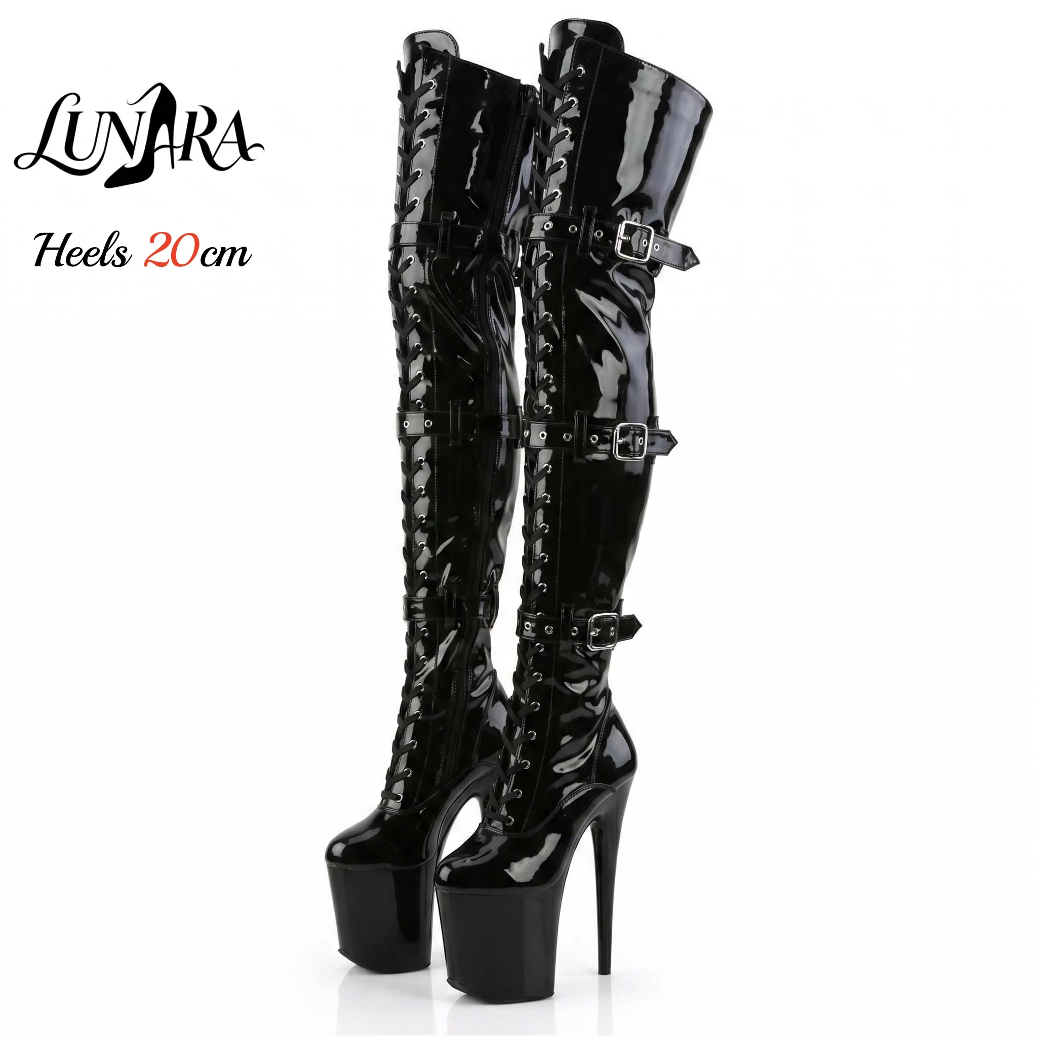20cm Black Gothic Over-the-Knee Platform Boots Stiletto Buckle Pole Dance Shoes Large Size Sexy Exotic Nightclub Stage
20cm Black Gothic Over-the-Knee Platform Boots Stiletto Buckle Pole Dance Shoes Large Size Sexy Exotic Nightclub Stage