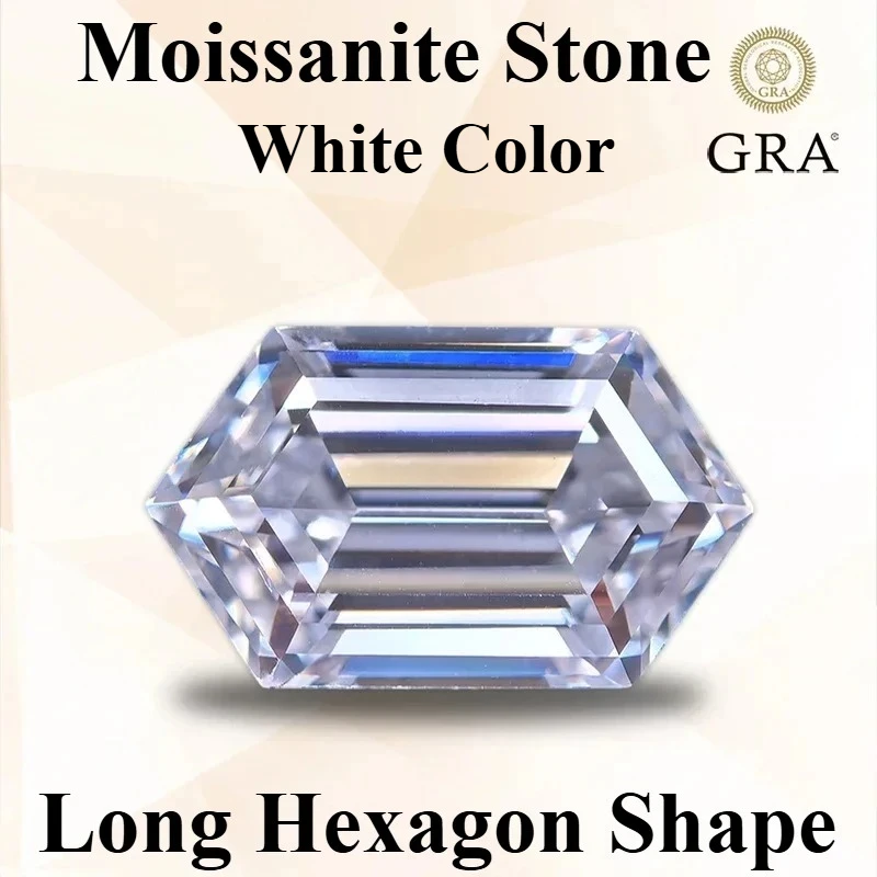 Moissanite Stone Long Hexagon Shape White Color Special Cut Charm Bead for DIY Jewelry Making Rings Selectable GRA Certificate
Moissanite Stone Long Hexagon Shape White Color Special Cut Charm Bead for DIY Jewelry Making Rings Selectable GRA Certificate