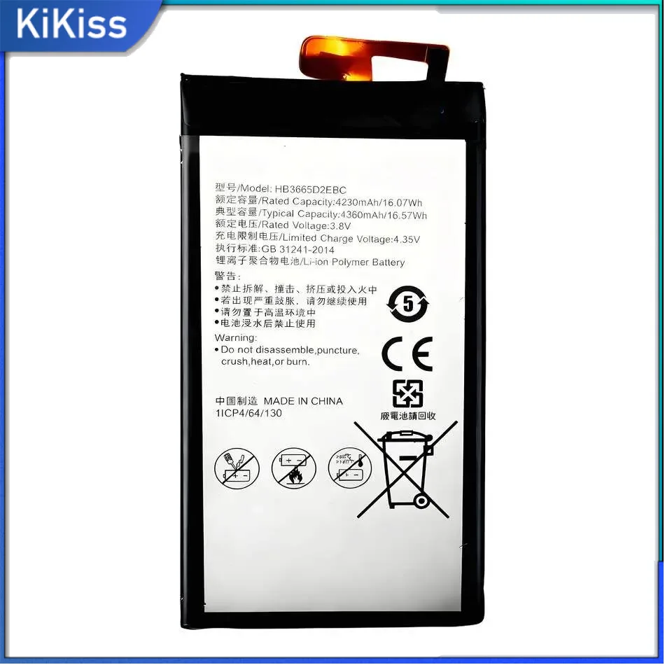 Mobile Phone Battery 4230Mah HB3665D2EBC High Capacity For Huawei Ascend P8 Max 4G W0E13 T20
Mobile Phone Battery 4230Mah HB3665D2EBC High Capacity For Huawei Ascend P8 Max 4G W0E13 T20