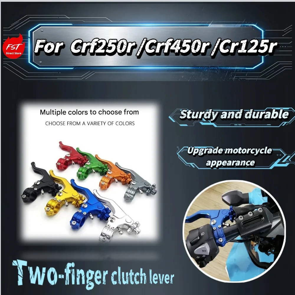 For CRF250R CRF450R CR125R Two-Finger Clutch Lever, Stunt Pull Handle CNC Aluminum Alloy Modified Motorcycle Accessories
For CRF250R CRF450R CR125R Two-Finger Clutch Lever, Stunt Pull Handle CNC Aluminum Alloy Modified Motorcycle Accessories
