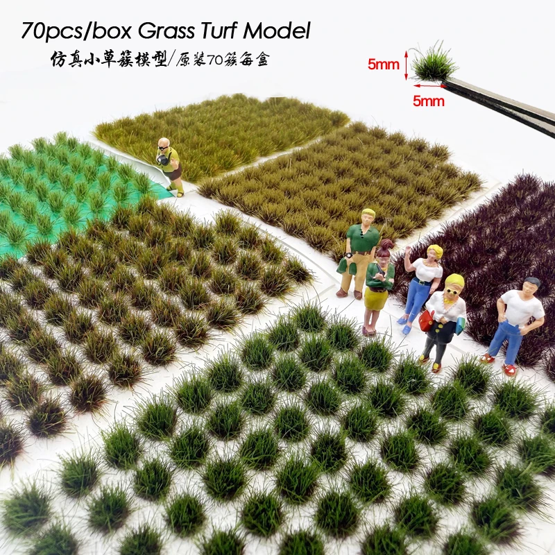 70pcs/box 5mm High Simulation Grass Cluster Model Grass Turf Model Landscape Building Garden Green Material War Platform Layout
70pcs/box 5mm High Simulation Grass Cluster Model Grass Turf Model Landscape Building Garden Green Material War Platform Layout