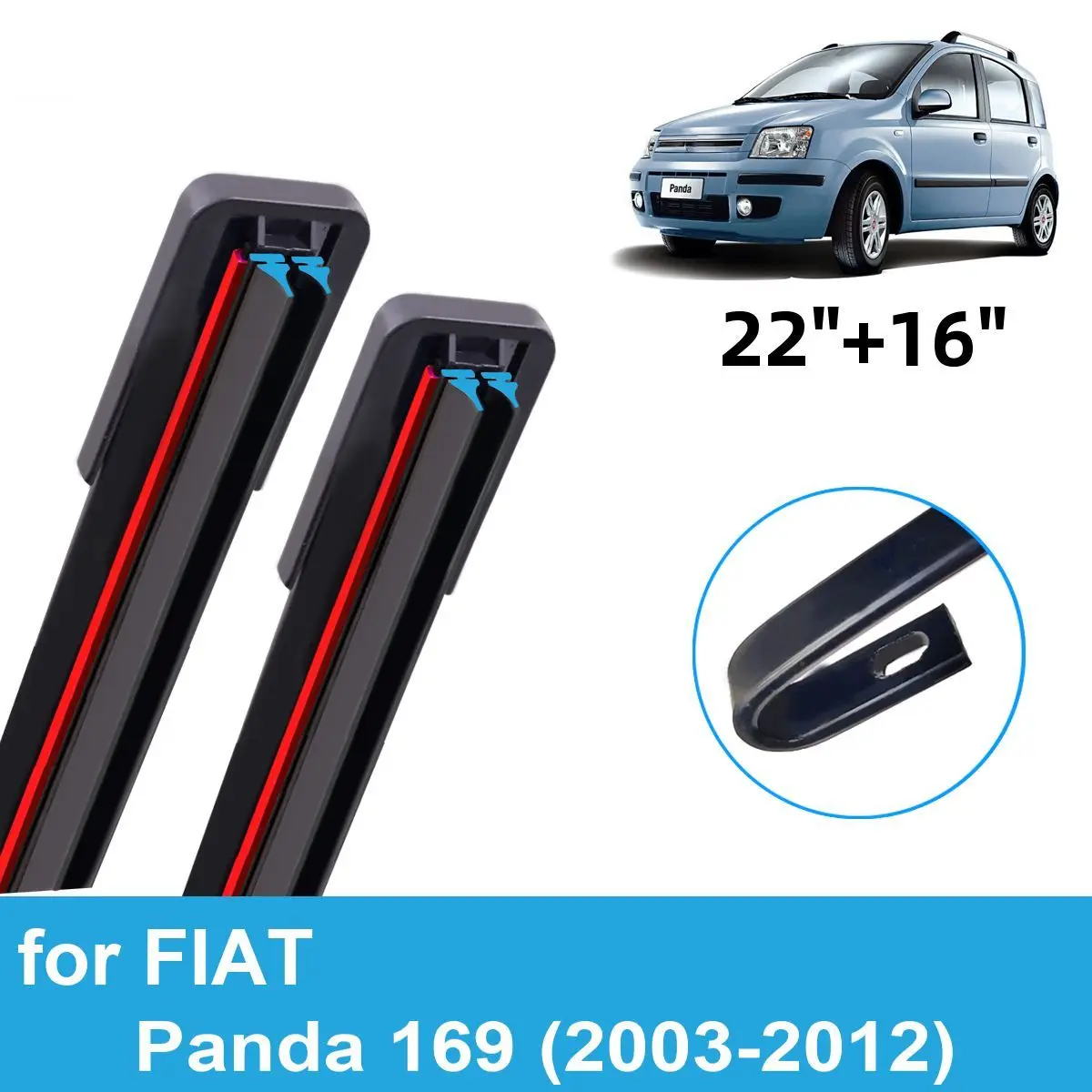 2PCS Car Wiper Blades for 2003-2012 FIAT Panda 169 Front Windscreen Windshield Double Rubber Car Accessories 2009 2010 2011 2012
2PCS Car Wiper Blades for 2003-2012 FIAT Panda 169 Front Windscreen Windshield Double Rubber Car Accessories 2009 2010 2011 2012