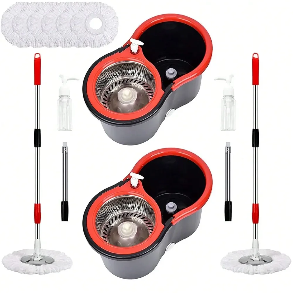Sets Spin Mop And Bucket With Wringer Set,360 Mop And Bucket System With 6 Microfiber Mop Refills And 61 Extended Handle For Fl
Sets Spin Mop And Bucket With Wringer Set,360 Mop And Bucket System With 6 Microfiber Mop Refills And 61 Extended Handle For Fl