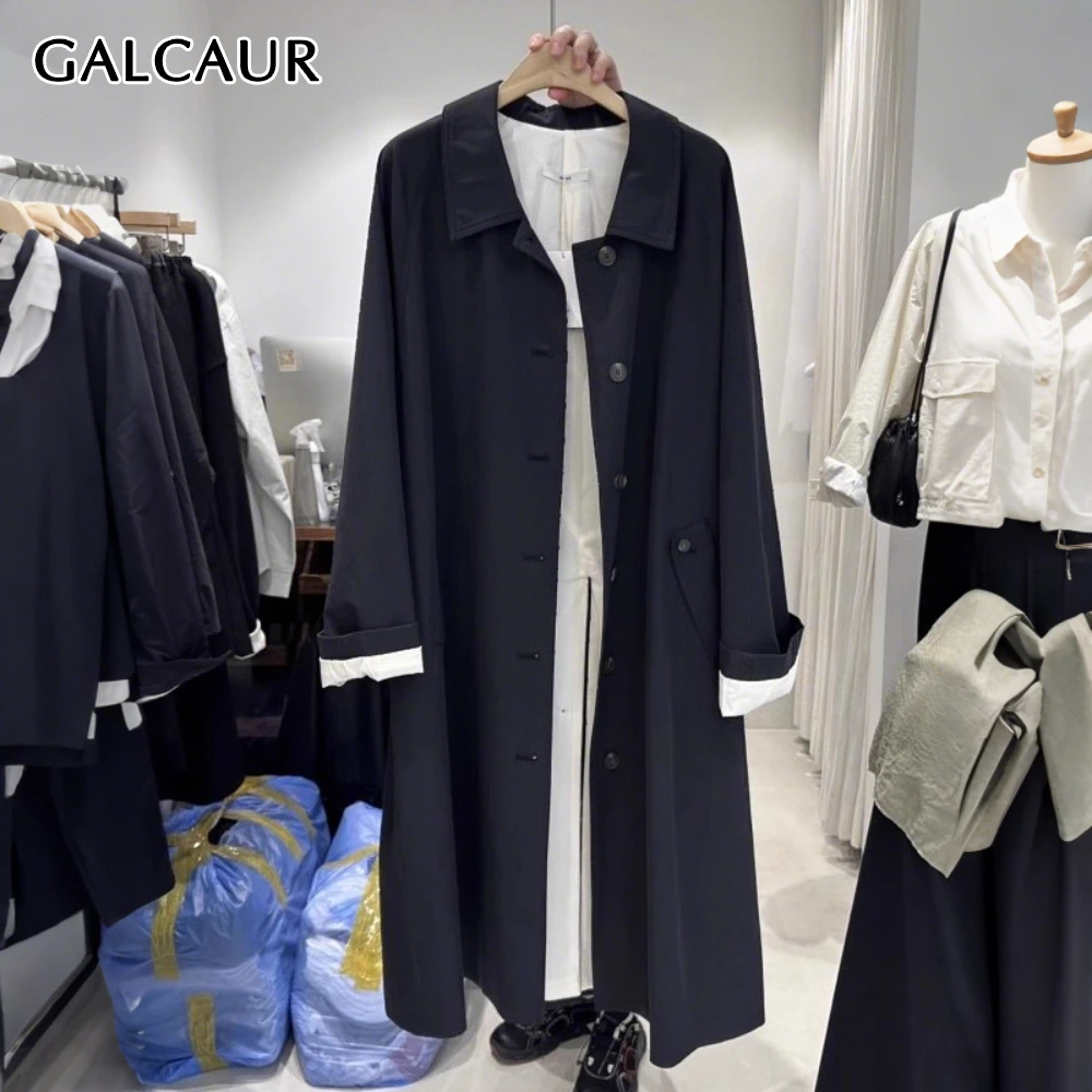 GALCAUR Solid Spliced Single Breasted Trench Female Lapel Long Sleeve Loose Vintage Literary Women's Trenchs Autumn Fashion New
GALCAUR Solid Spliced Single Breasted Trench Female Lapel Long Sleeve Loose Vintage Literary Women's Trenchs Autumn Fashion New