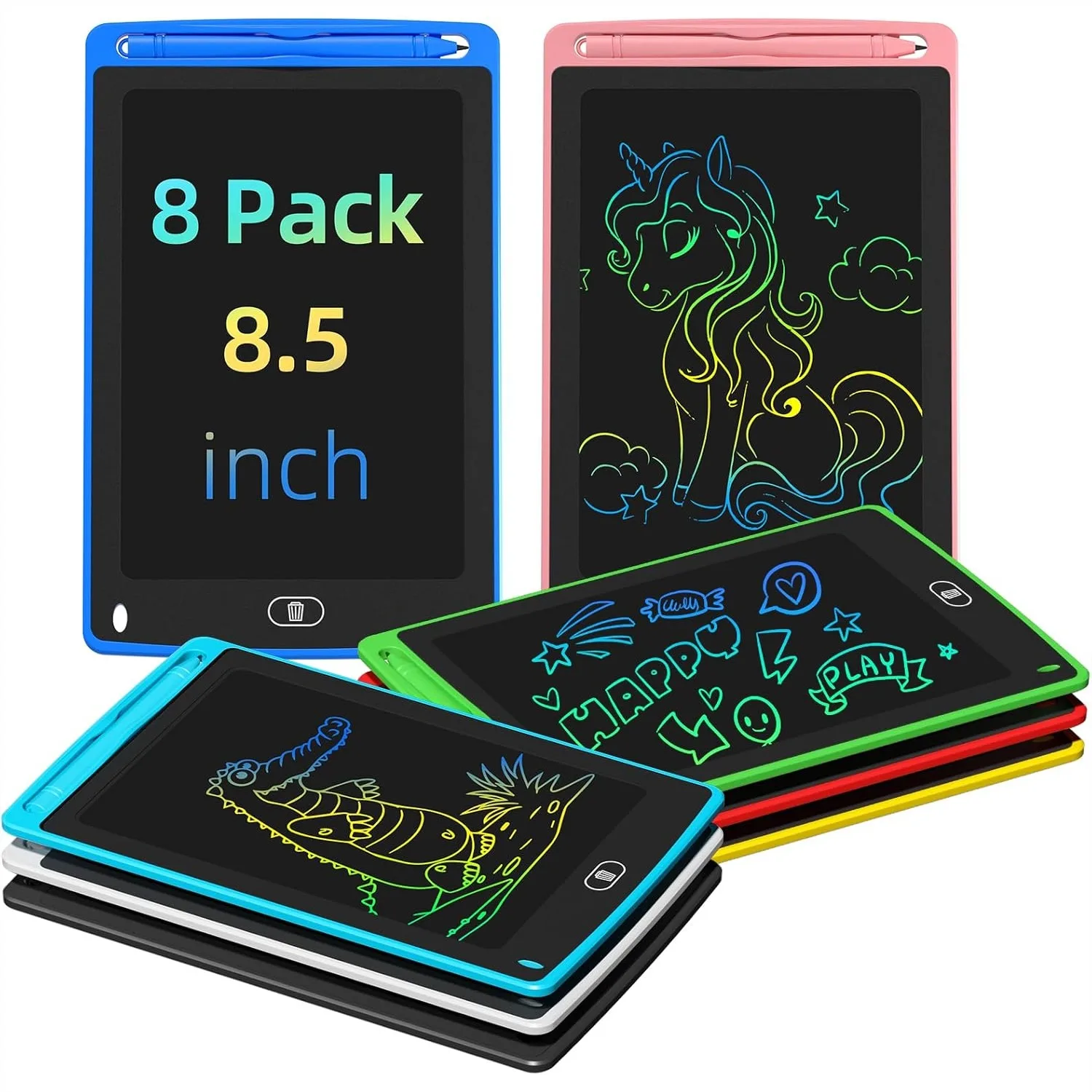 8.5 Inch LCD Writing Tablet for Kids, Colorful Doodle Board, Educational Learning Toy for Age 3-8 (8 Pack)
8.5 Inch LCD Writing Tablet for Kids, Colorful Doodle Board, Educational Learning Toy for Age 3-8 (8 Pack)