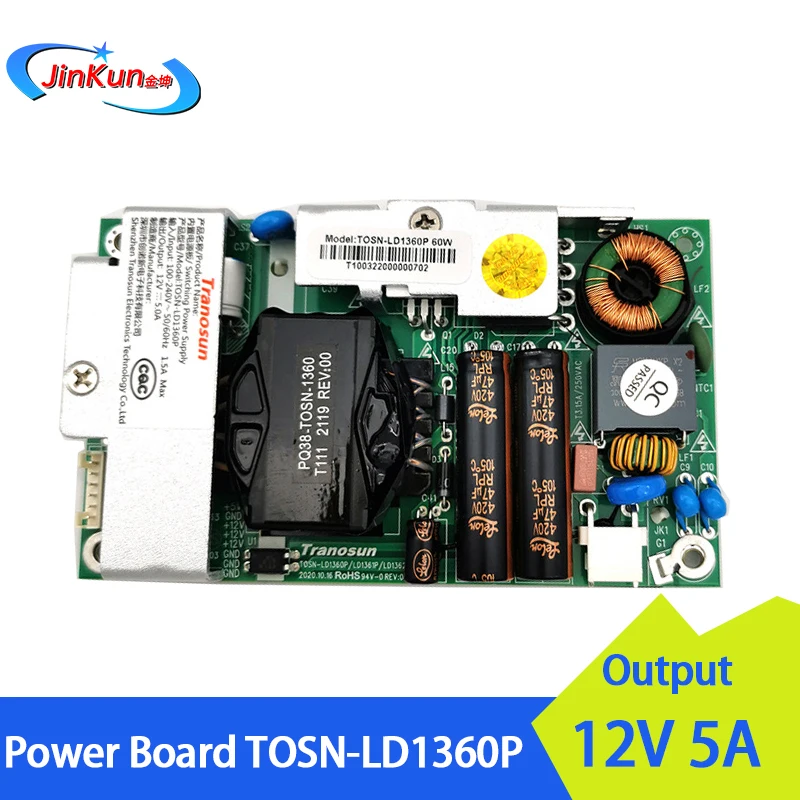 Tranosun Power Board 12V5A, Built-in, TOSN-LD1360P,LED Advertising Machine, Industrial Control Panel
Tranosun Power Board 12V5A, Built-in, TOSN-LD1360P,LED Advertising Machine, Industrial Control Panel