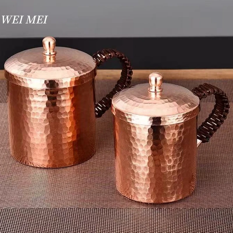 Handcrafted Vintage Pure Copper Coffee Cup,With lid Juice Breakfast Mug,Woven Handle Hammer Texture Home 550ml Tea Cup Tableware
Handcrafted Vintage Pure Copper Coffee Cup,With lid Juice Breakfast Mug,Woven Handle Hammer Texture Home 550ml Tea Cup Tableware