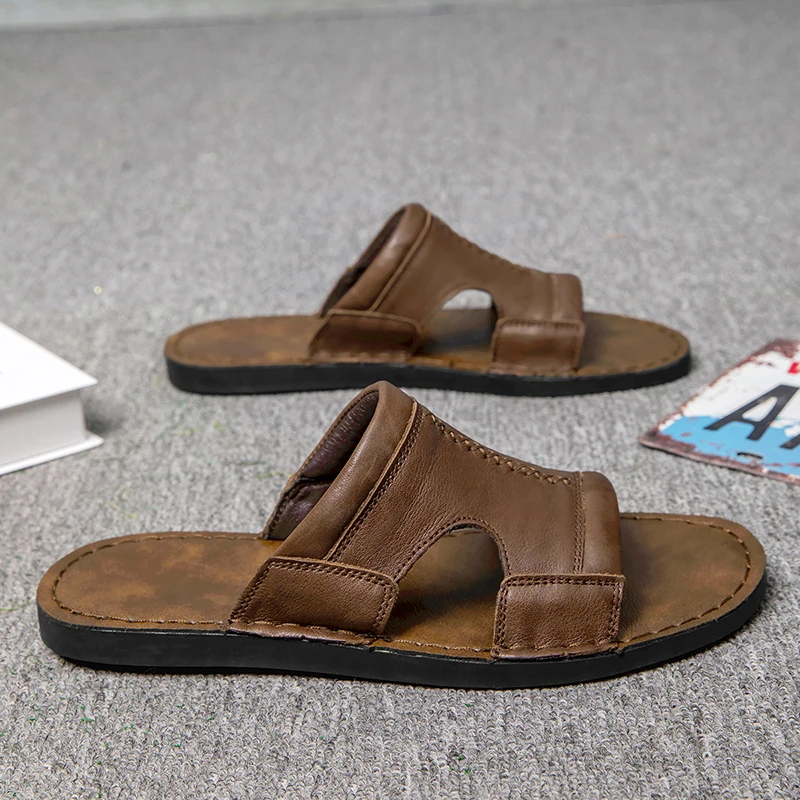 First Layer Genuine Leather Men Slides Plus Size Summer Casual Outdoor Beach Slippers
First Layer Genuine Leather Men Slides Plus Size Summer Casual Outdoor Beach Slippers
