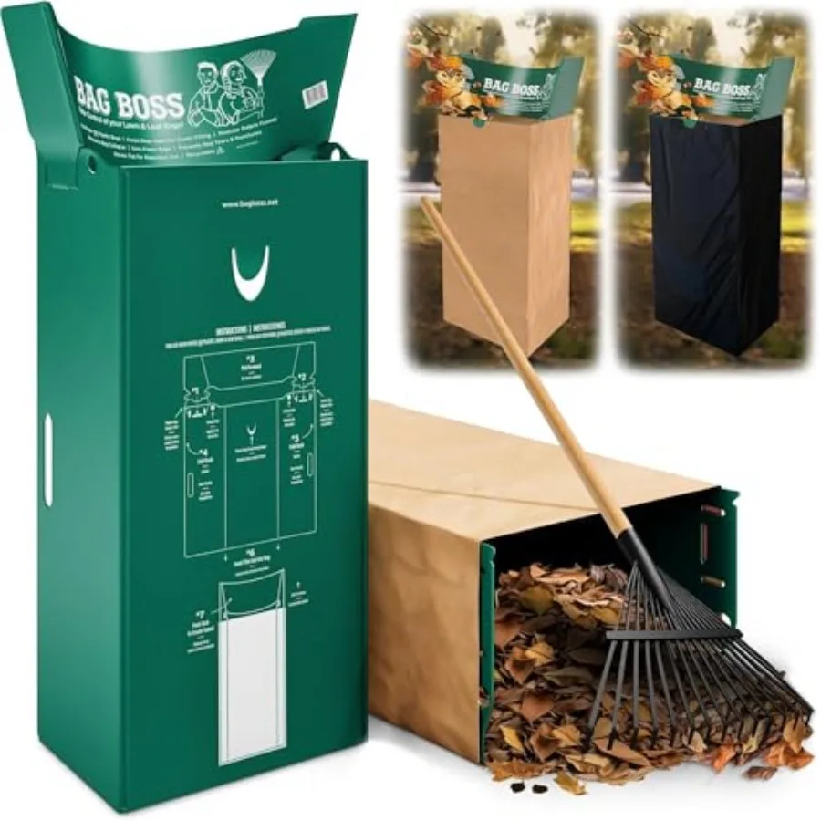 Lawn and Leaf Bag Holder, Leaf Scoop and Chute, Foldable Yard Trash Bag Stand, Heavy Duty Fits 30 Gallon Paper and 33 55 Gallon
Lawn and Leaf Bag Holder, Leaf Scoop and Chute, Foldable Yard Trash Bag Stand, Heavy Duty Fits 30 Gallon Paper and 33 55 Gallon