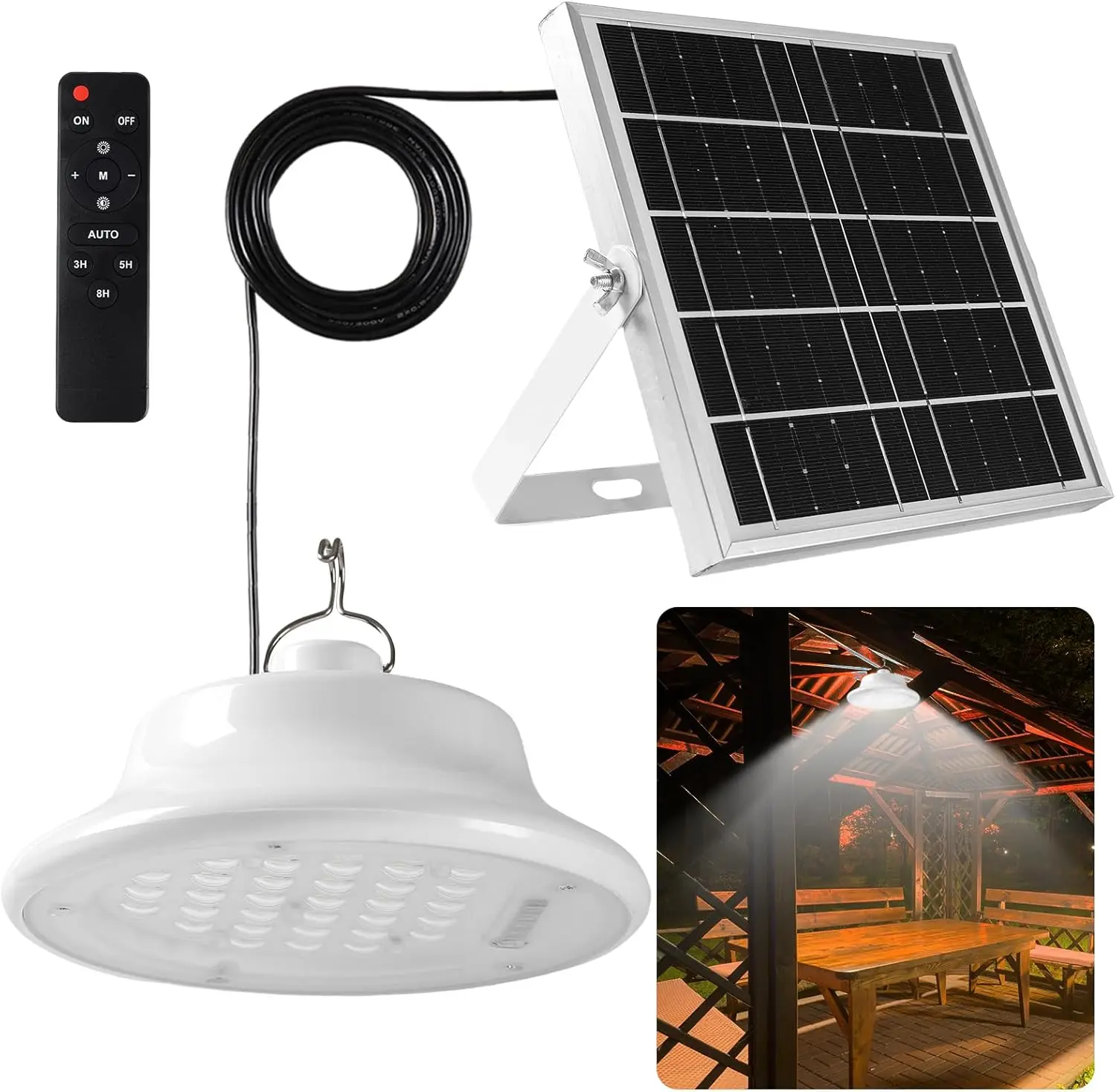 Solar Shed Pendant Light with Remote Control for Indoor Outdoor Use - Dusk to Dawn, 1 Lamp
Solar Shed Pendant Light with Remote Control for Indoor Outdoor Use - Dusk to Dawn, 1 Lamp