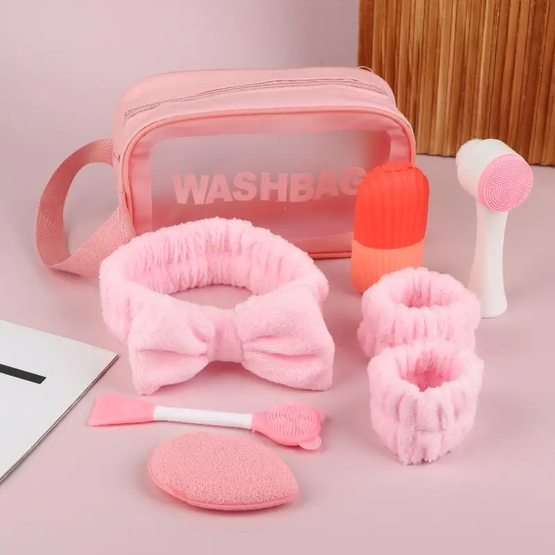 6/8pcs Face Care Cleaning Set Ice Tray Moisture Proof Hair Ties Headwear Wristband Face Washing Brush Beauty Tool Kit For Skin
6/8pcs Face Care Cleaning Set Ice Tray Moisture Proof Hair Ties Headwear Wristband Face Washing Brush Beauty Tool Kit For Skin