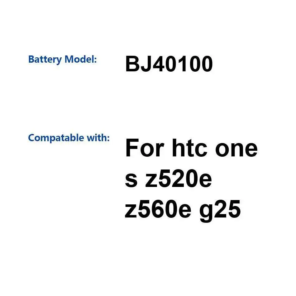 Mobile Phone Battery BJ40100 Reliable Power 1650Mah Premium Replacement For Htc One S Z520e Z560e G25
Mobile Phone Battery BJ40100 Reliable Power 1650Mah Premium Replacement For Htc One S Z520e Z560e G25