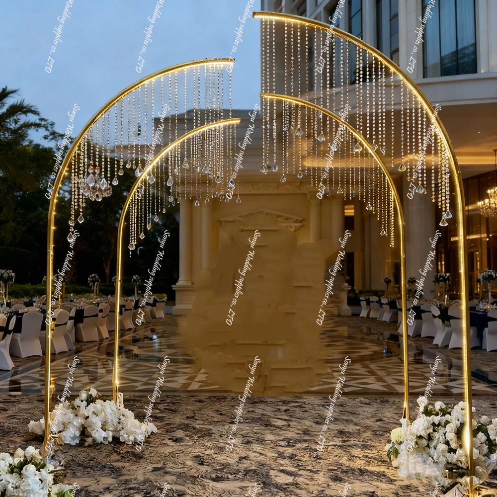 H 280/290cm 300cm 2Pcs f30 Wedding Center Decorations Led Light Metal with Hanging Crystal Beads Wedding Backdrop Arch Lighting
H 280/290cm 300cm 2Pcs f30 Wedding Center Decorations Led Light Metal with Hanging Crystal Beads Wedding Backdrop Arch Lighting