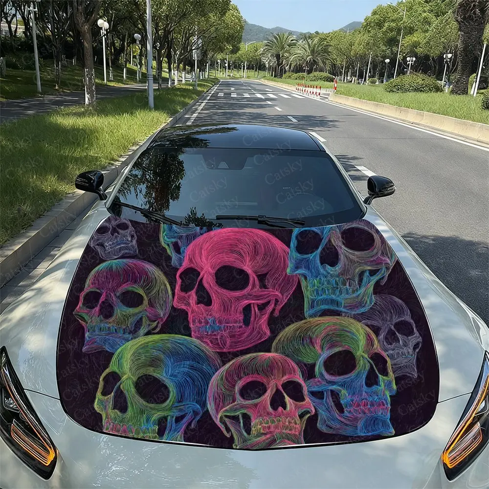 Colorful Skull Car Hood Vinyl Sticker Wrap, Universal Engine Cover Decal, Durable Paper Material, Protective Film For Vehicle Ho
Colorful Skull Car Hood Vinyl Sticker Wrap, Universal Engine Cover Decal, Durable Paper Material, Protective Film For Vehicle Ho