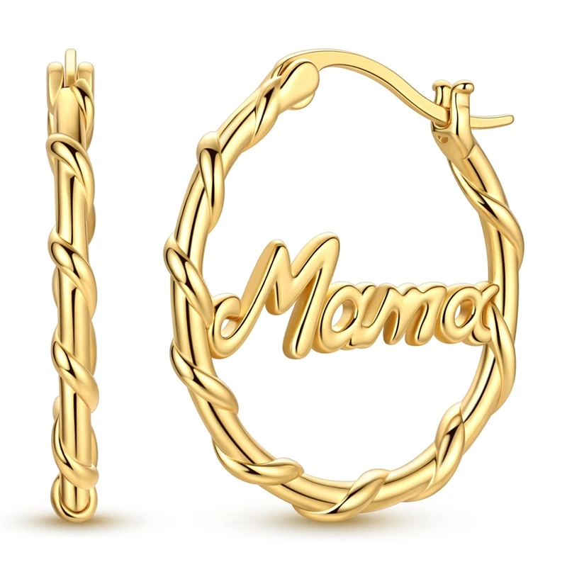 925 Sterling Silver Earrings Women Zirconium Gold Mama Letters Hoop Earring For Anniversary Wedding Jewelry Gifts
925 Sterling Silver Earrings Women Zirconium Gold Mama Letters Hoop Earring For Anniversary Wedding Jewelry Gifts