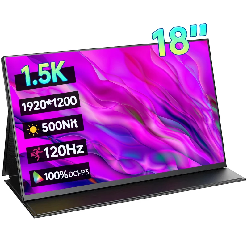 18 Inch 1.5K 120Hz Portable Monitor 16:10 100%DCI-P3 500Nit Display IPS Gaming Screen For PC Laptop Mac Phone Xbox PS4/5 Switch
18 Inch 1.5K 120Hz Portable Monitor 16:10 100%DCI-P3 500Nit Display IPS Gaming Screen For PC Laptop Mac Phone Xbox PS4/5 Switch