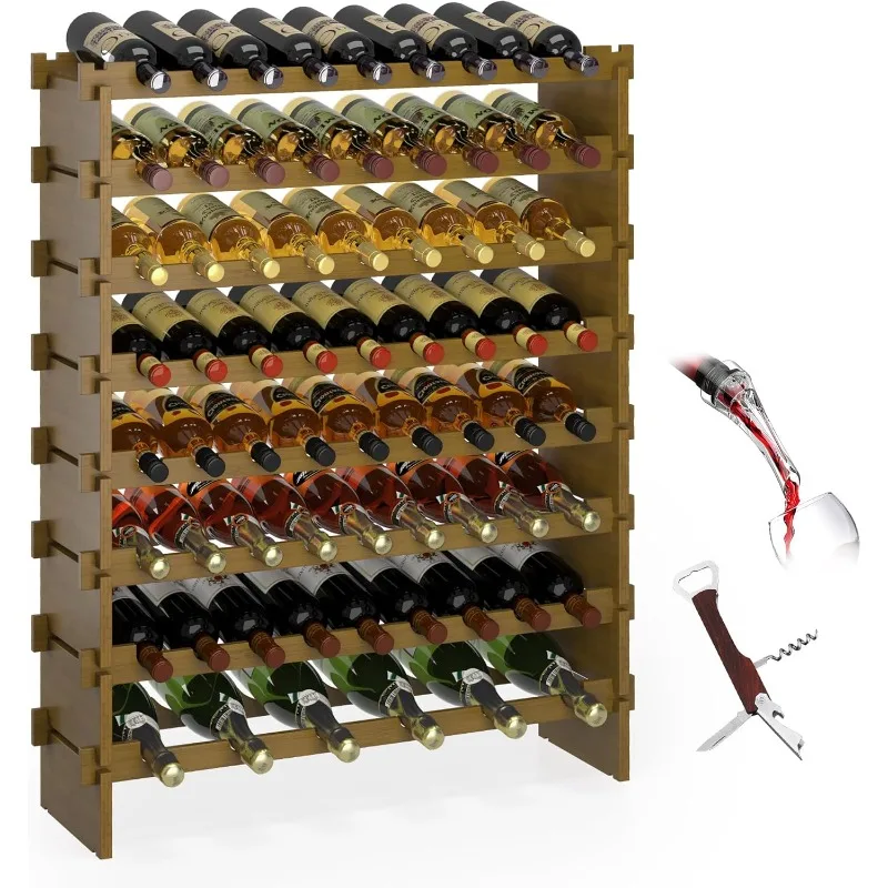 Wine Rack Freestanding Floor Bamboo Stackable Wine Storage Racks Wall Mounted, Modular Wine Bottle Stand Holder Display Shelf
Wine Rack Freestanding Floor Bamboo Stackable Wine Storage Racks Wall Mounted, Modular Wine Bottle Stand Holder Display Shelf