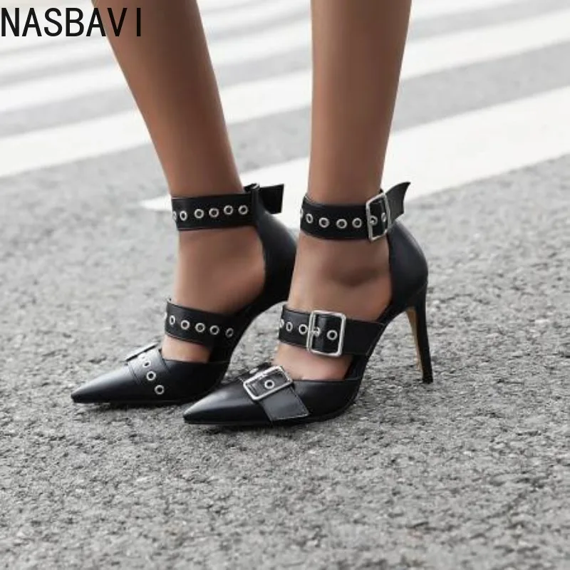 NASBAVI Black Punk Gothic High Heels Sexy Plus Size Pointed Toe Fashion Buckle Rivet Women Pumps Wedding Shoes Stiletto Heels
NASBAVI Black Punk Gothic High Heels Sexy Plus Size Pointed Toe Fashion Buckle Rivet Women Pumps Wedding Shoes Stiletto Heels
