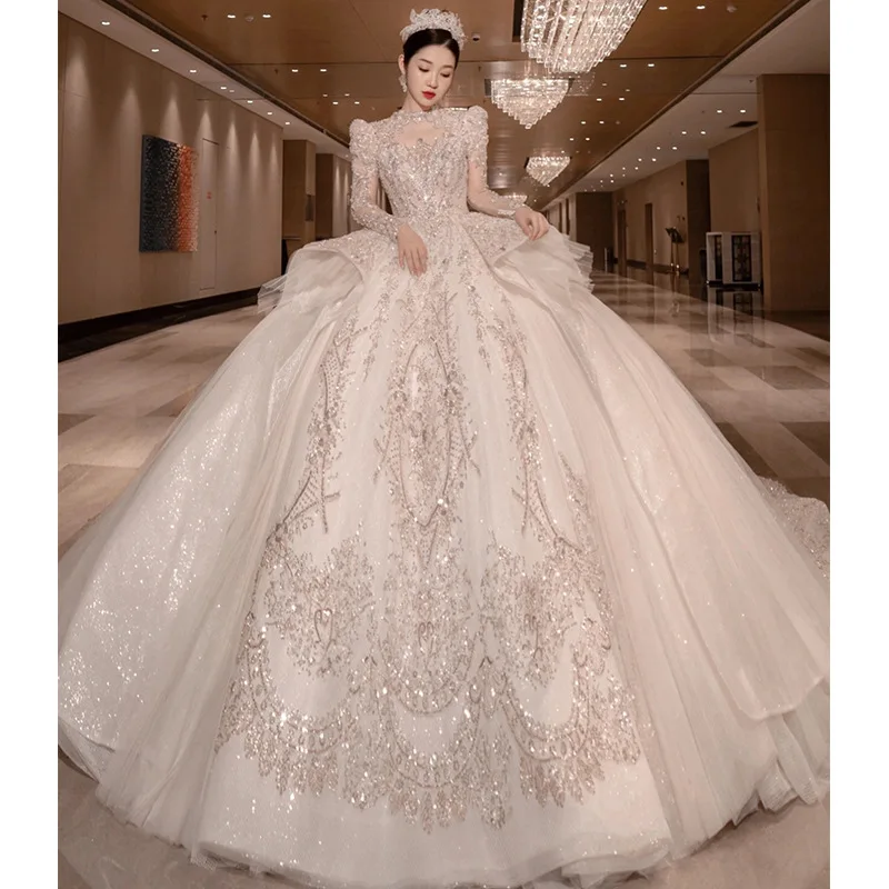 New in Retro chic and Elegant party Trailing Long Sleeve Plus Size BeadingPregnant Bride Gown Luxury dress Wedding Dresses Women
New in Retro chic and Elegant party Trailing Long Sleeve Plus Size BeadingPregnant Bride Gown Luxury dress Wedding Dresses Women