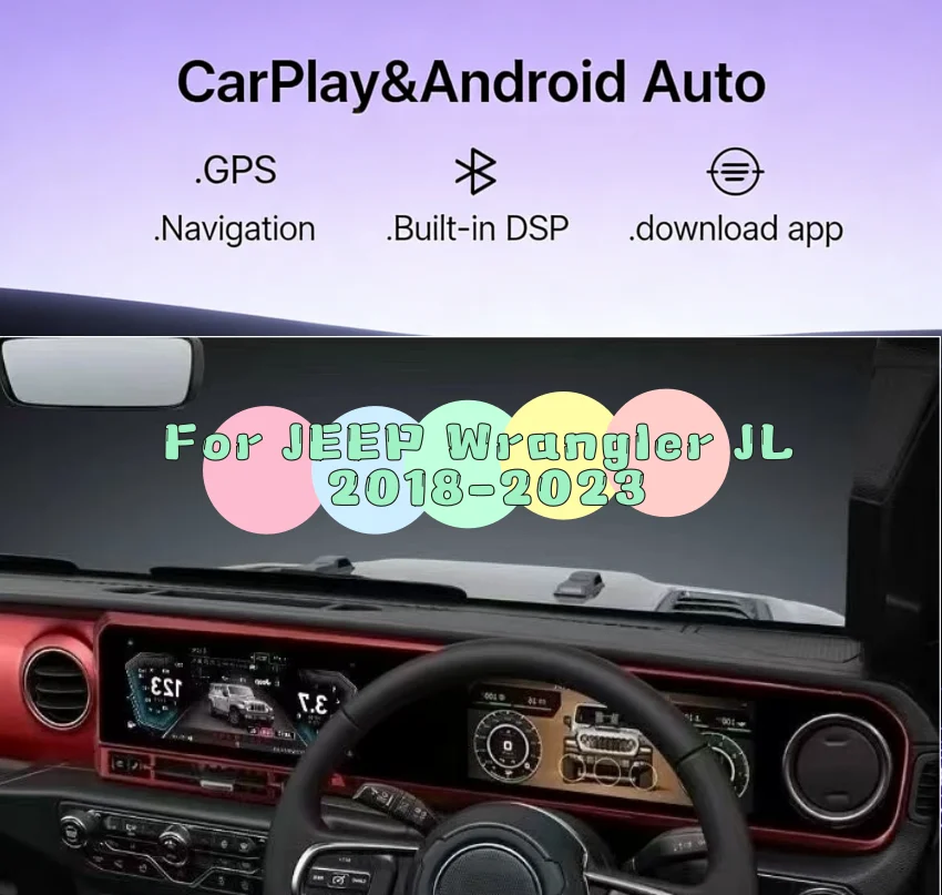 For Jeep Wrangler JL Rubicon Gladiator 2018-2023 Multimedia Android AUTO 12.3 Inch Dual Screen Car Radio Digital Cluster Carplay
For Jeep Wrangler JL Rubicon Gladiator 2018-2023 Multimedia Android AUTO 12.3 Inch Dual Screen Car Radio Digital Cluster Carplay