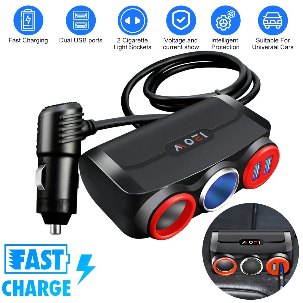 1PC 1-to-2 Car Cigarette Lighter Dual Usb Charger Splitter 12-24v Universal 120w Smart Outlet Power Adapter Dropshipping
1PC 1-to-2 Car Cigarette Lighter Dual Usb Charger Splitter 12-24v Universal 120w Smart Outlet Power Adapter Dropshipping