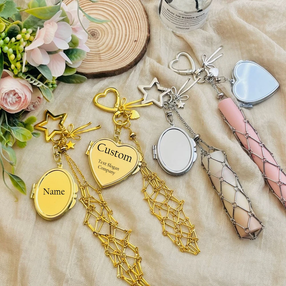 Custom Logo Y2k Popular Metal Gold Lipstick Mesh Pouch Keychain Pendant Portable Keyring Mirror Protective Key Chain Woman Ring
Custom Logo Y2k Popular Metal Gold Lipstick Mesh Pouch Keychain Pendant Portable Keyring Mirror Protective Key Chain Woman Ring