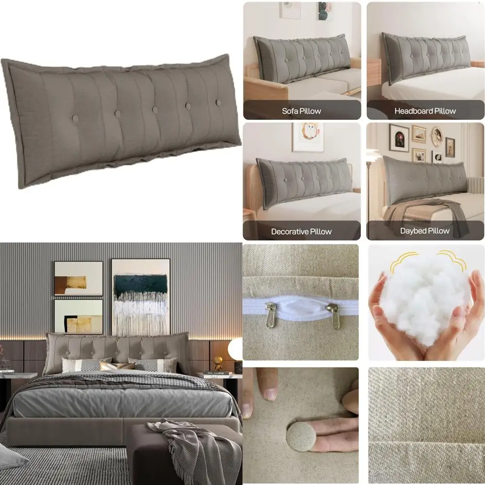 Rectangular Headboard Pillow Queen Size - Bolster Pillow for Bed Backrest and Sitting Comfort - Daybed Support Pillow for Enhanc
Rectangular Headboard Pillow Queen Size - Bolster Pillow for Bed Backrest and Sitting Comfort - Daybed Support Pillow for Enhanc