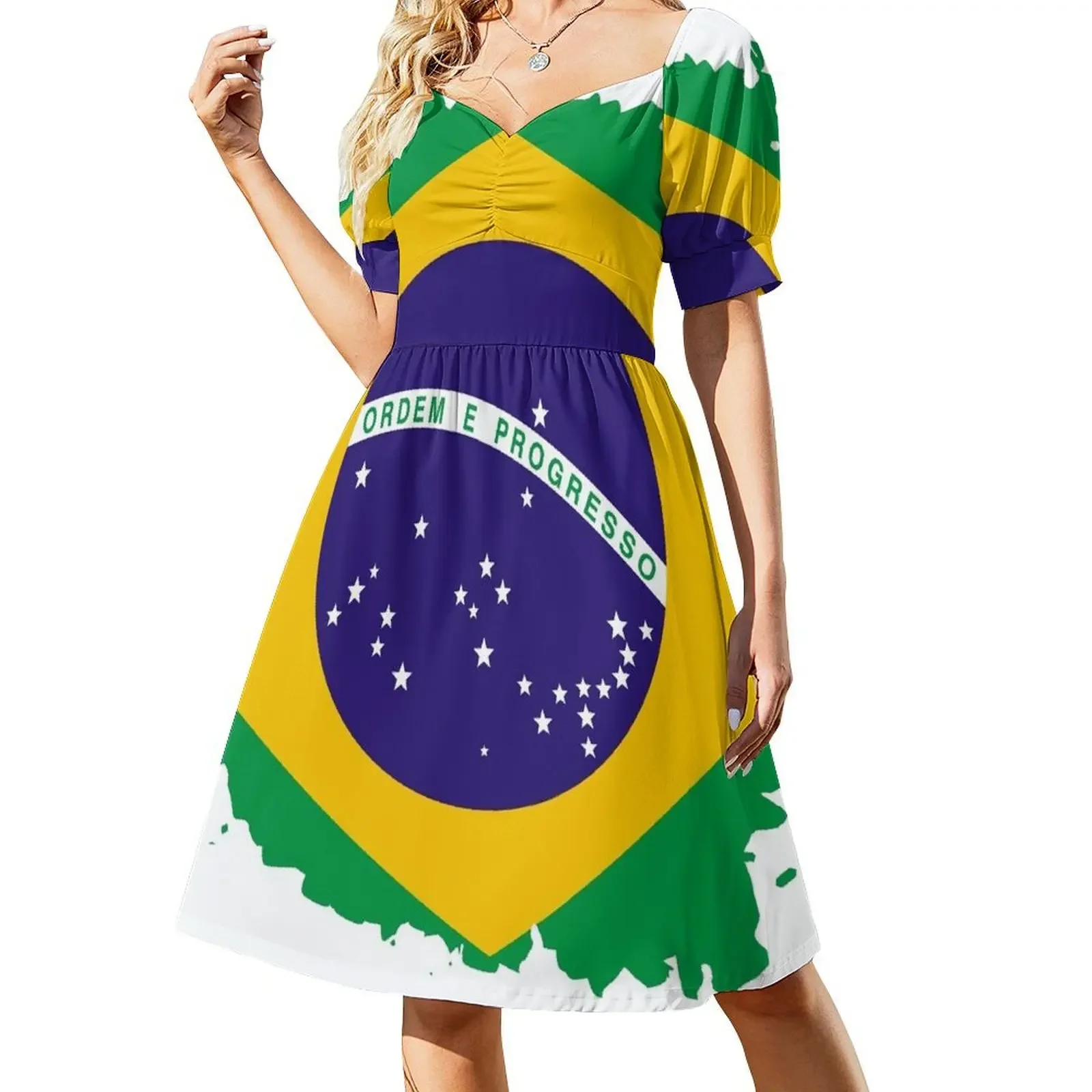 Brazil splash flag Short-Sleeved Dress elegant women's dresses sale Dresses Evening gown Dress
Brazil splash flag Short-Sleeved Dress elegant women's dresses sale Dresses Evening gown Dress
