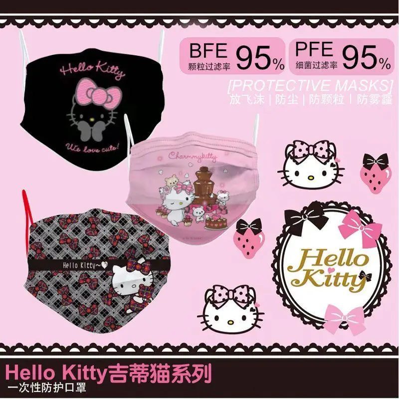 Кавайная Милая маска Привет Китти Sanrio трехслойная одноразовая Пыленепроницаемая маска для девочек цветные Мультяшные подарки для девушек
Кавайная Милая маска Привет Китти Sanrio трехслойная одноразовая Пыленепроницаемая маска для девочек цветные Мультяшные подарки для девушек