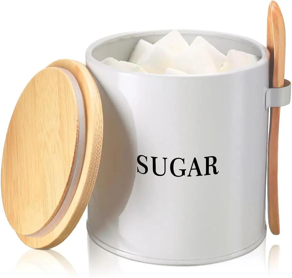 Metal Sugar Bowl with Lid and Spoon - 17oz Airtight Sugar Container for Coffee Bar, Kitchen Countertop Decor
Metal Sugar Bowl with Lid and Spoon - 17oz Airtight Sugar Container for Coffee Bar, Kitchen Countertop Decor