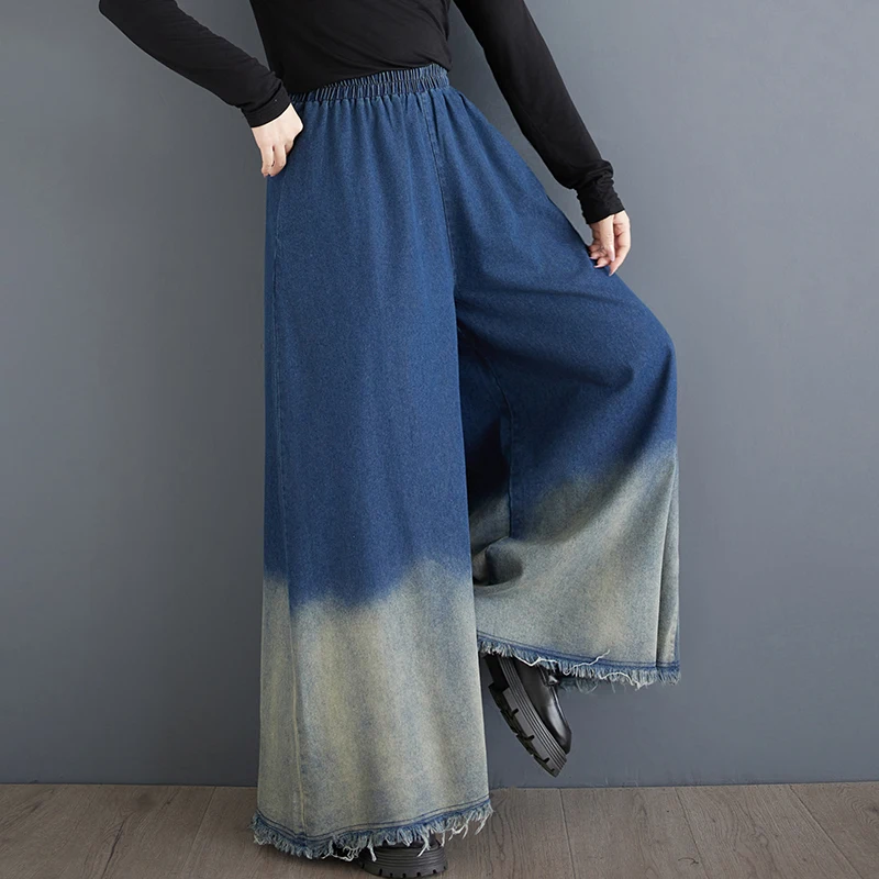 Широкие брюки с талией в стиле ретро, женские ленивые мягкие утягивающие джинсы с высокой талией больших размеров, повседневные брюки, весна-осень 2025
Широкие брюки с талией в стиле ретро, женские ленивые мягкие утягивающие джинсы с высокой талией больших размеров, повседневные брюки, весна-осень 2025