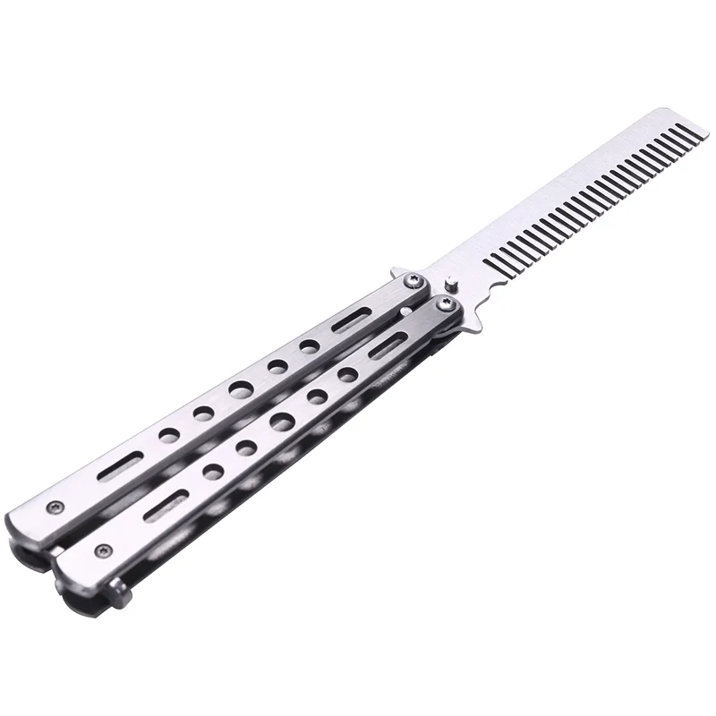 Beauty 2X Foldable Stainless Steel Comb Hair Pomade Styling Butterfly Comb Hairdressing Knife Comb
Beauty 2X Foldable Stainless Steel Comb Hair Pomade Styling Butterfly Comb Hairdressing Knife Comb