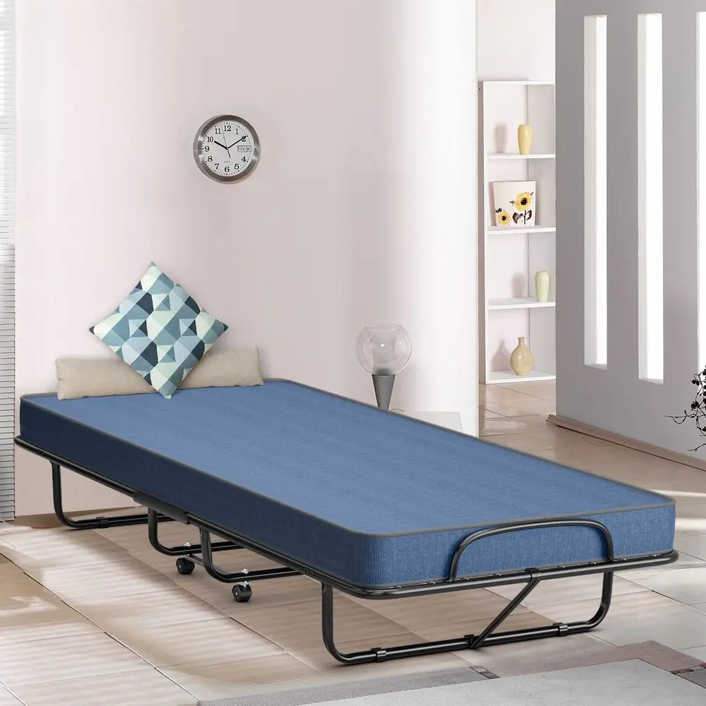 Twin Folding Bed with 5 Inch Mattress Twin Size, Rollaway Bed with Memory Foam Mattress, Portable Fold Guest Bed with Steel
Twin Folding Bed with 5 Inch Mattress Twin Size, Rollaway Bed with Memory Foam Mattress, Portable Fold Guest Bed with Steel