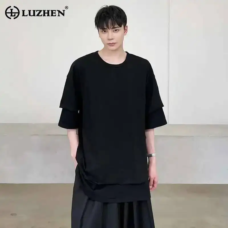 LUZHEN Original Summer Splicing Fake Two Piece 2025 Design Men Fashion Solid Color Casual T-shirts Male Short Sleeve Tops JY7528
LUZHEN Original Summer Splicing Fake Two Piece 2025 Design Men Fashion Solid Color Casual T-shirts Male Short Sleeve Tops JY7528