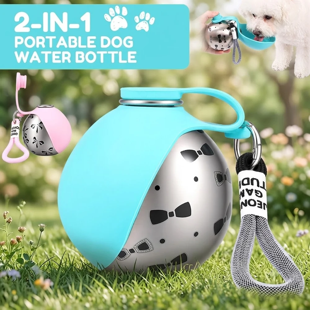 2 in 1 Portable Dog Water Bottle 285ML Stainless Steel & Silicon Pet Travel Water Dispenser with Lanyard Outdoor Pet Supplies
2 in 1 Portable Dog Water Bottle 285ML Stainless Steel & Silicon Pet Travel Water Dispenser with Lanyard Outdoor Pet Supplies