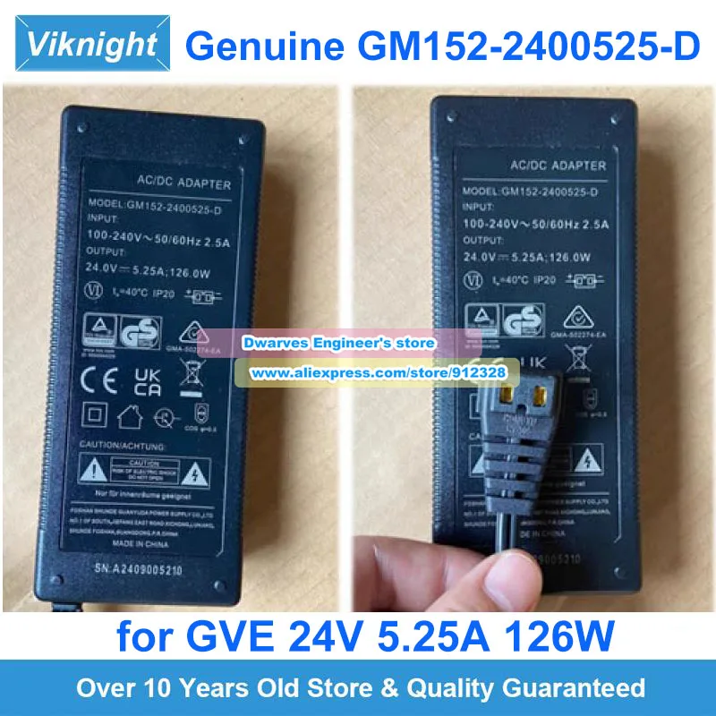 Genuine GVE GM152-2400525-D AC Adapter 24V 5.25A Laptop Charger for Car Refrigerator Power Supply
Genuine GVE GM152-2400525-D AC Adapter 24V 5.25A Laptop Charger for Car Refrigerator Power Supply