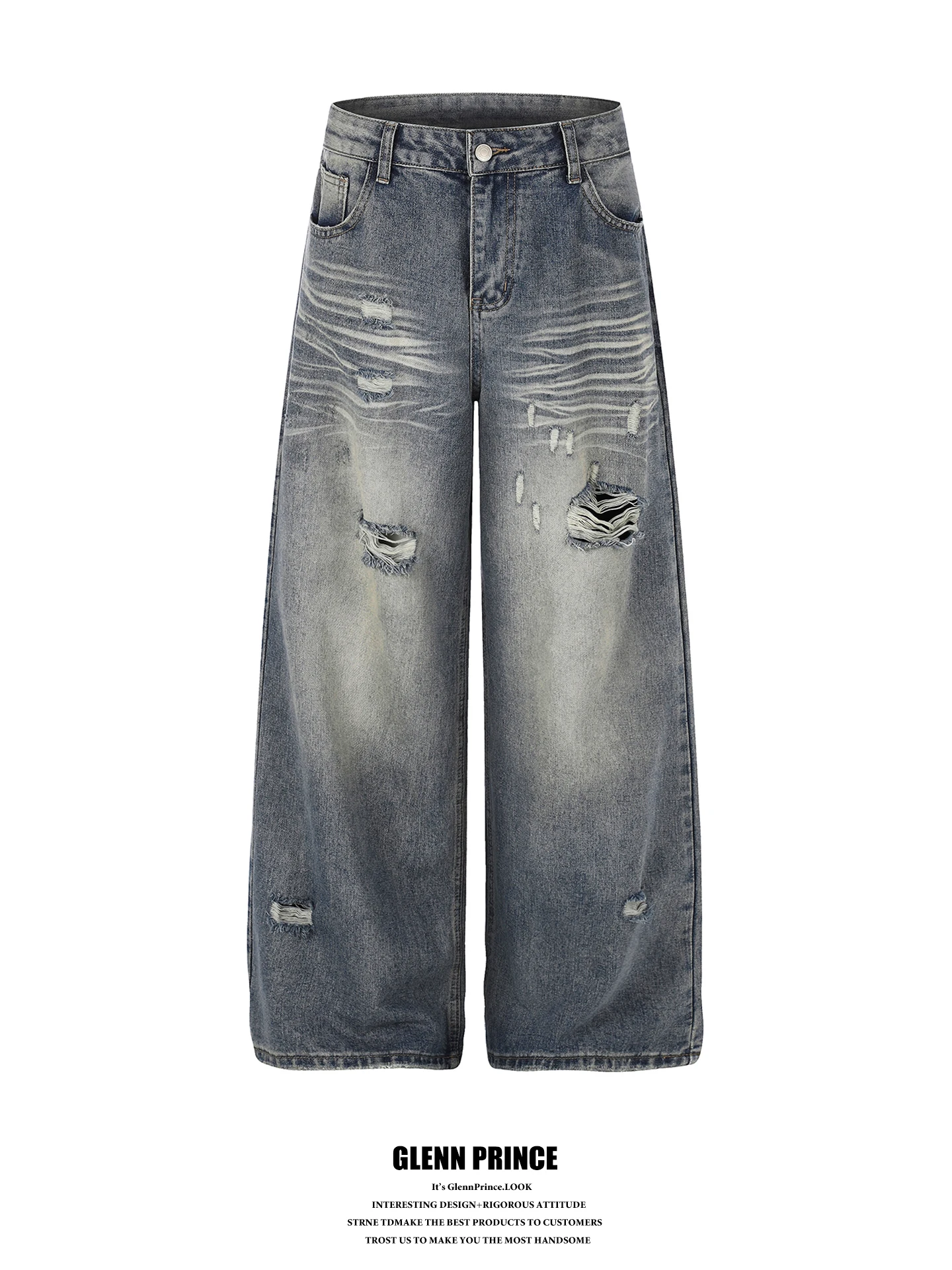 American Street Style Men's Jeans Retro Washed Pattern Hole Design Straight Leg Floor-Length Trendy Casual Jeans
American Street Style Men's Jeans Retro Washed Pattern Hole Design Straight Leg Floor-Length Trendy Casual Jeans