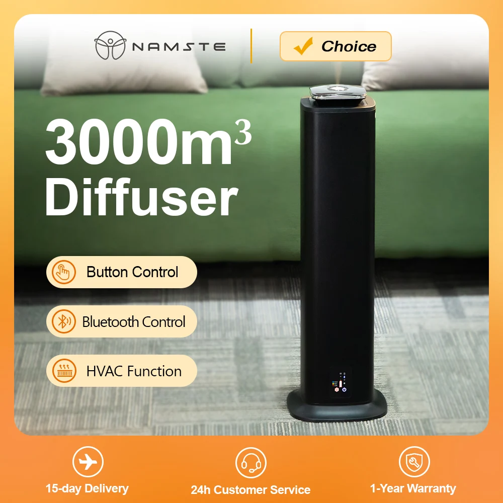 Namste Perfume Essential Oils Fragrance Diffuser Large Room 3000m³ Scent Machine Smart Home Air Freshener Device 800ML Capacity
Namste Perfume Essential Oils Fragrance Diffuser Large Room 3000m³ Scent Machine Smart Home Air Freshener Device 800ML Capacity