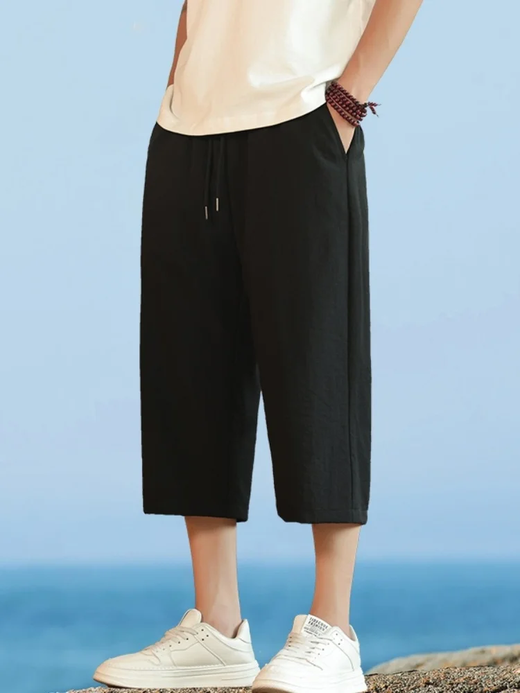 Loose Cotton Linen Seven-Foot Pants Men Summer Thin Casual Pants Ice Silk Qui Dry Straight Leg Trousers Faionable Youthwear
Loose Cotton Linen Seven-Foot Pants Men Summer Thin Casual Pants Ice Silk Qui Dry Straight Leg Trousers Faionable Youthwear