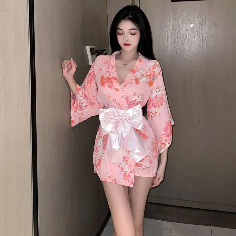 Sexy Japanese Kawaii Pink Kimono Lingerie Bow Robe Long Sleeve Pajamas Nightgown Loungewear Belts Mini Dresses Night Gown
Sexy Japanese Kawaii Pink Kimono Lingerie Bow Robe Long Sleeve Pajamas Nightgown Loungewear Belts Mini Dresses Night Gown