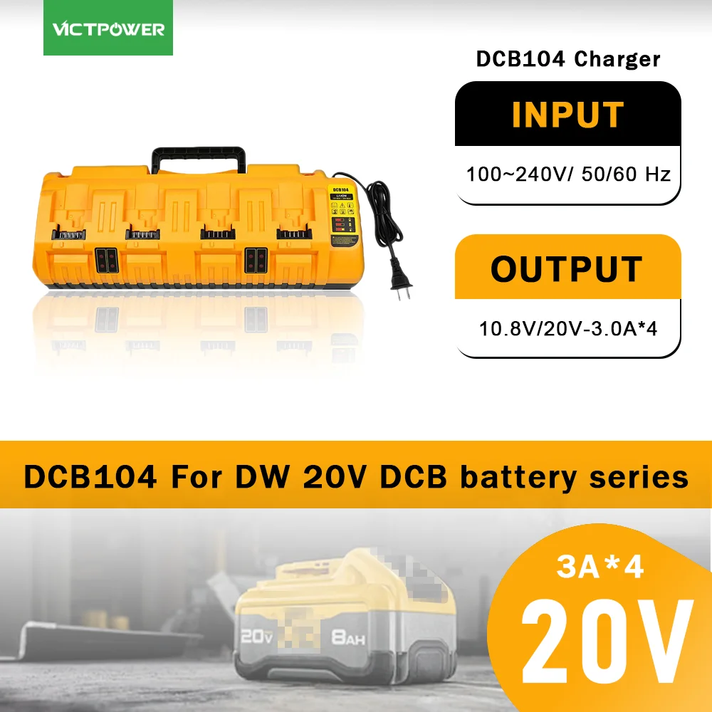 4 Port 2A 3A Chargin Current For Dewalt 10.8V 14.4V 18V 20V Flex Volt Lithium Battery DCB112 DCB115 DCB104 Charger Rapid Optimum
4 Port 2A 3A Chargin Current For Dewalt 10.8V 14.4V 18V 20V Flex Volt Lithium Battery DCB112 DCB115 DCB104 Charger Rapid Optimum