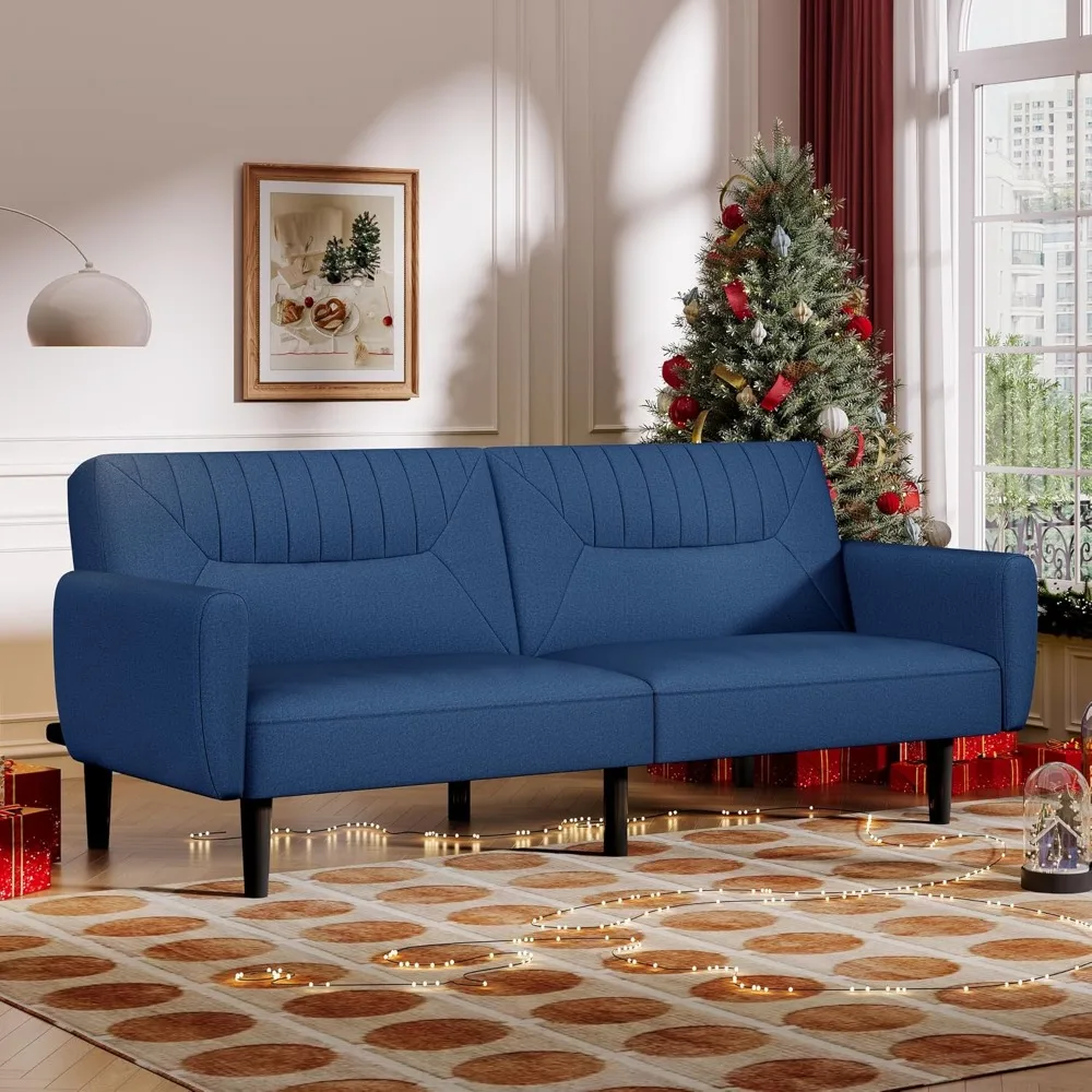 Futon Sofa Bed,75.8" Linen Fabric Comfy Futon Couch Bed,3 Seater Convertible Sleeper Sofa with Adjustable Backrests
Futon Sofa Bed,75.8" Linen Fabric Comfy Futon Couch Bed,3 Seater Convertible Sleeper Sofa with Adjustable Backrests