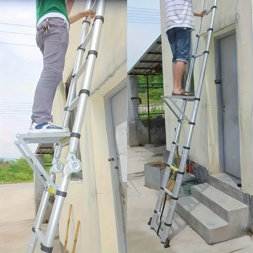 Heavy-Duty 400Lbs Load Capacity Easy Install Platform, with Retractable Workstation System And Tool Tray, Silvery, Suitable for Large Ladders, Anti-Slip Design(Selling Ladder Additions Solely)
Heavy-Duty 400Lbs Load Capacity Easy Install Platform, with Retractable Workstation System And Tool Tray, Silvery, Suitable for Large Ladders, Anti-Slip Design(Selling Ladder Additions Solely)