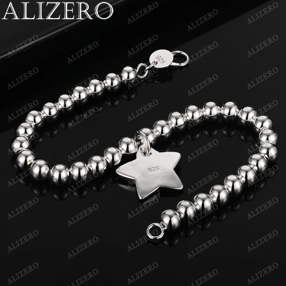 ALIZERO 925 Sterling Silver Bracelet 4mm Beads Star Charms Bracelets for Women Fashion Party Fine Jewelry Gifts
ALIZERO 925 Sterling Silver Bracelet 4mm Beads Star Charms Bracelets for Women Fashion Party Fine Jewelry Gifts